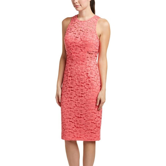 🩷🩷 NWT Trina Turk lace PINK Dress - Parry Sleeveless Lace Sheath SIZE 12 🩷🩷 - Picture 1 of 13